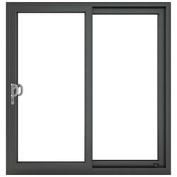 Crystal uPVC Left to Right External Sliding Patio Door with 2 Clear Double Glazed Light - Grey-White