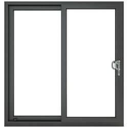 Crystal uPVC Right to Left External Sliding Patio Door with 2 Clear Double Glazed Light - Grey-White