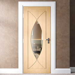 Joseph Miles Alici Internal Door with 4 Panel and 1 Clear Glazed Light - Prefinished Oak