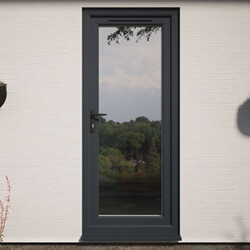 Crystal uPVC Right Hand External Patio Door with 1 Clear Double Glazed Light - Grey-White