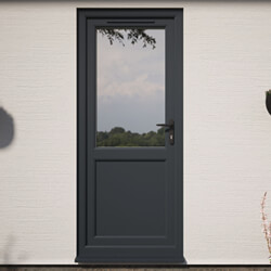 Crystal uPVC Left Hand External Patio Door with 1 Panel and 1 Clear Double Glazed Light - Grey-White