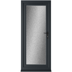 Crystal uPVC Left Hand External Patio Door with 1 Obscure Double Glazed Light - Grey-White