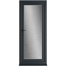 Crystal uPVC Right Hand External Patio Door with 1 Obscure Double Glazed Light - Grey-White
