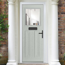 Crystal Eaton Left Hand External Door with 2 Panels and 1 Clear Glazed Light - Agate Grey