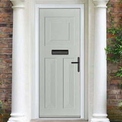 Crystal Eaton Left Hand External Door with 3 Panel - Agate Grey