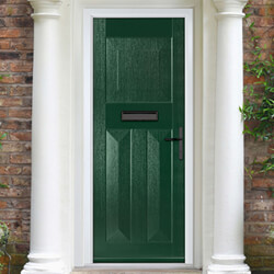 Crystal Eaton Left Hand External Door with 3 Panel - Green