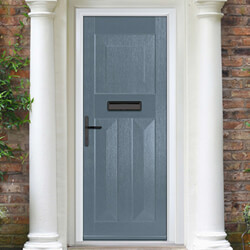 Crystal Eaton Right Hand External Door with 3 Panel - Slate Grey