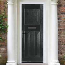 Crystal Eaton Right Hand External Door with 3 Panel - Black