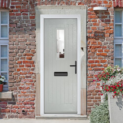 Crystal Sunningdale Left Hand External Door with 6 Panel and 1 Clear Glazed Light - Agate Grey