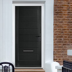 Crystal Monza Left Hand External Door with 8 Panel - Black