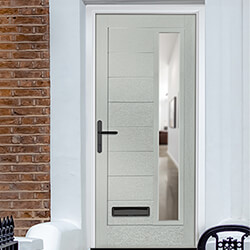 Crystal Monza Right Hand External Door with 8 Panel and 1 Clear Glazed Light - Agate Grey