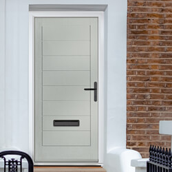 Crystal Monza Left Hand External Door with 8 Panel - Agate Grey