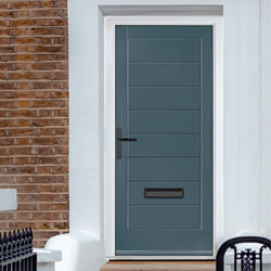 Crystal Monza Right Hand External Door with 8 Panel - Slate Grey