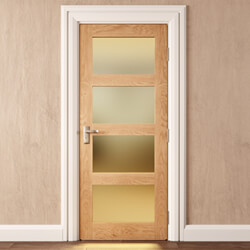 Joseph Miles Caverly Internal Door with 4 Obscure Glazed Light - Prefinished Oak