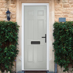 Crystal Muirfield Left Hand External Door with 6 Panel - Agate Grey