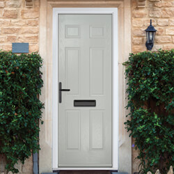Crystal Muirfield Right Hand External Door with 6 Panel - Agate Grey