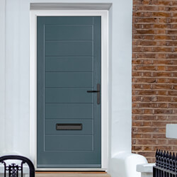 Crystal Monza Left Hand External Door with 8 Panel - Slate Grey