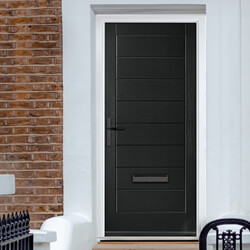 Crystal Monza Right Hand External Door with 8 Panel - Black