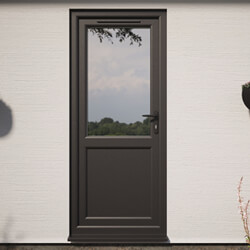 Crystal uPVC Left Hand External Patio Door with 1 Panel and 1 Clear Double Glazed Light - Black-White