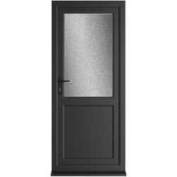 Crystal uPVC Right Hand External Patio Door with 1 Panel and 1 Obscure Double Glazed Light - Black-White