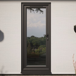 Crystal uPVC Left Hand External Patio Door with 1 Clear Double Glazed Light - Black-White