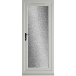 Crystal uPVC Right Hand External Patio Door with 1 Obscure Double Glazed Light - Agate-White