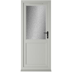 Crystal uPVC Left Hand External Patio Door with 1 Panel and 1 Obscure Double Glazed Light - Agate-White