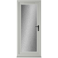 Crystal uPVC Left Hand External Patio Door with 1 Obscure Double Glazed Light - Agate-White