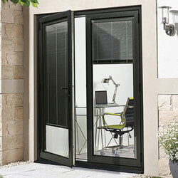 LPD Aluvu Aluminium Left Hand External French Door Set in Prefinished Black