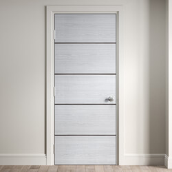 Joseph Miles Internal Flush Door - Prefinished Light Grey Ash With Dark Grey Ash Horizontal Inlays