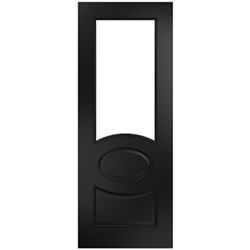 Deanta Clarendon Internal Door with 2 Panel and 1 Clear Glazed Light - Prefinished Black