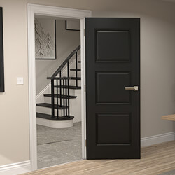 Deanta Trinity Internal Fire Door with 3 Panel - Prefinished Black