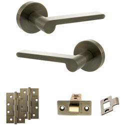 Atlantic Senza Pari Darrio Door Handle Pack - Antique Brass