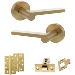 Atlantic Senza Pari Darrio Door Handle Pack - Satin Brass