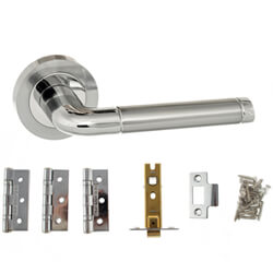 Atlantic Ocean Satin and Polished Chrome Door Handle Pack