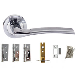 Atlantic Swell Polished and Satin Chrome Door Handle Pack