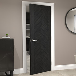 Deanta Fontaine Internal Door with 30 Panel - Brushed Black Oak