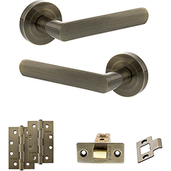 Atlantic Status Carolina Door Handle Pack - Antique Brass