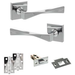Atlantic Senza Pari Guido Door Handle Pack - Polished Chrome