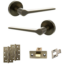 Atlantic Senza Pari Laviano Door Handle Pack - Antique Brass