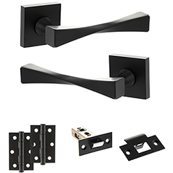Atlantic Senza Pari Guido Door Handle Pack - Matt Black