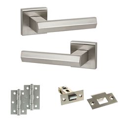 Atlantic Senza Pari Davoli Door Handle Pack - Satin Nickel