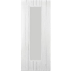 P M Mendes Athena Internal Door with 13 Panel and 1 Clear Glazed Light - White Primed