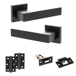 Atlantic Senza Pari Panetti Door Handle Pack - Matt Black
