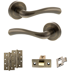 Atlantic Status Texas Door Handle Pack - Antique Brass