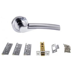 Atlantic Florida Door Handle Pack - Satin and Polished Chrome