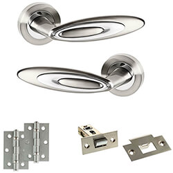 Atlantic Senza Pari Elisse Door Handle Pack - Satin Nickel and Polished Chrome