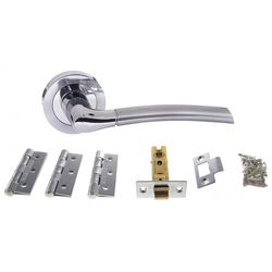 Atlantic Indiana Door Handle Pack - Satin and Polished Chrome