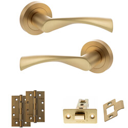 Atlantic Status Colorado Door Handle Pack - Satin Brass