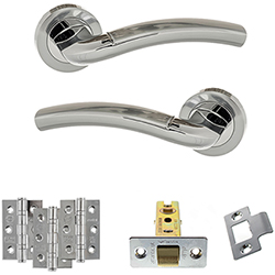 Atlantic Eco Crest Door Handle Pack - Satin and Polished Chrome